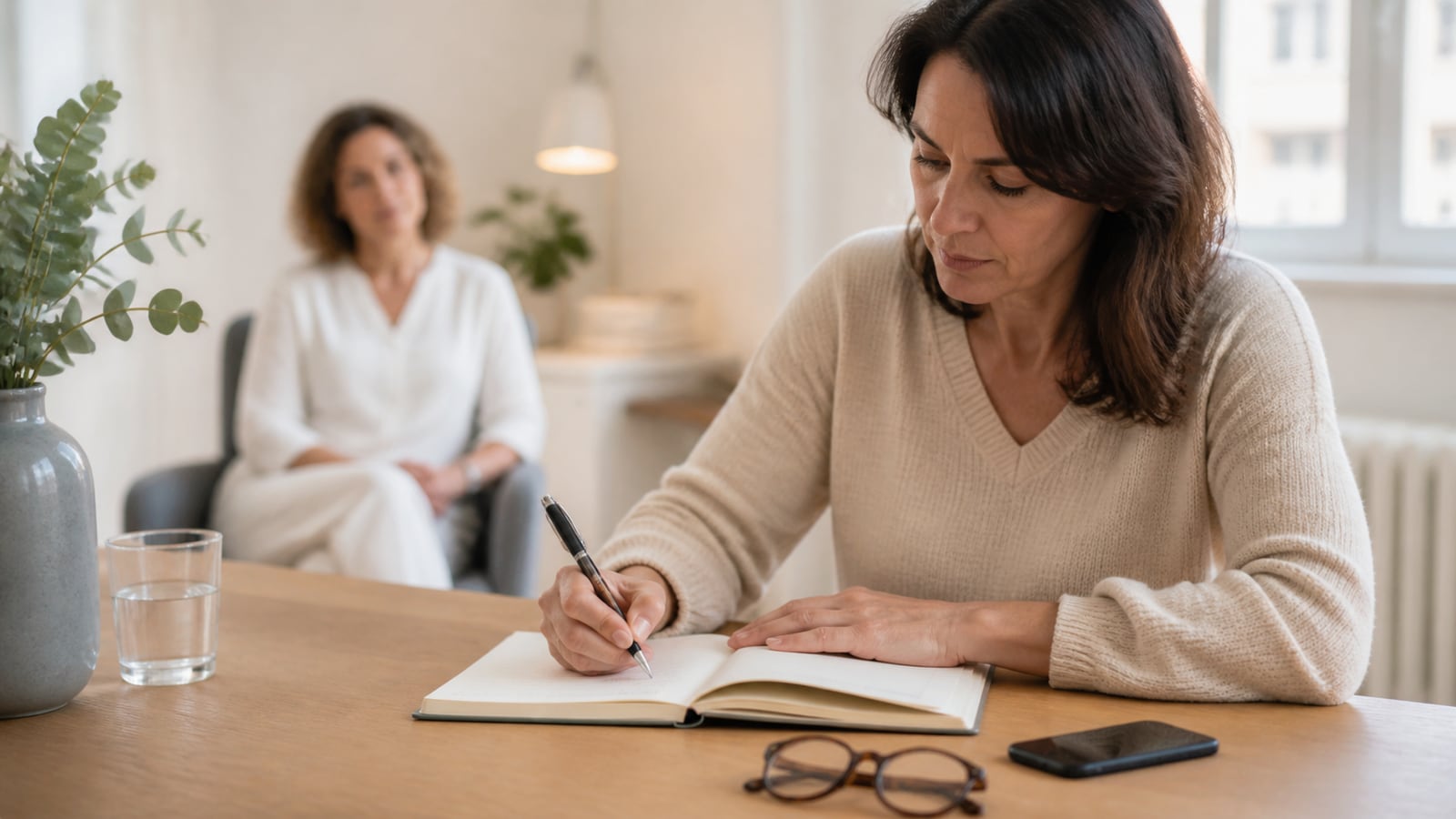 Ontspannen gezonde ochtendroutine met natuurlijk licht